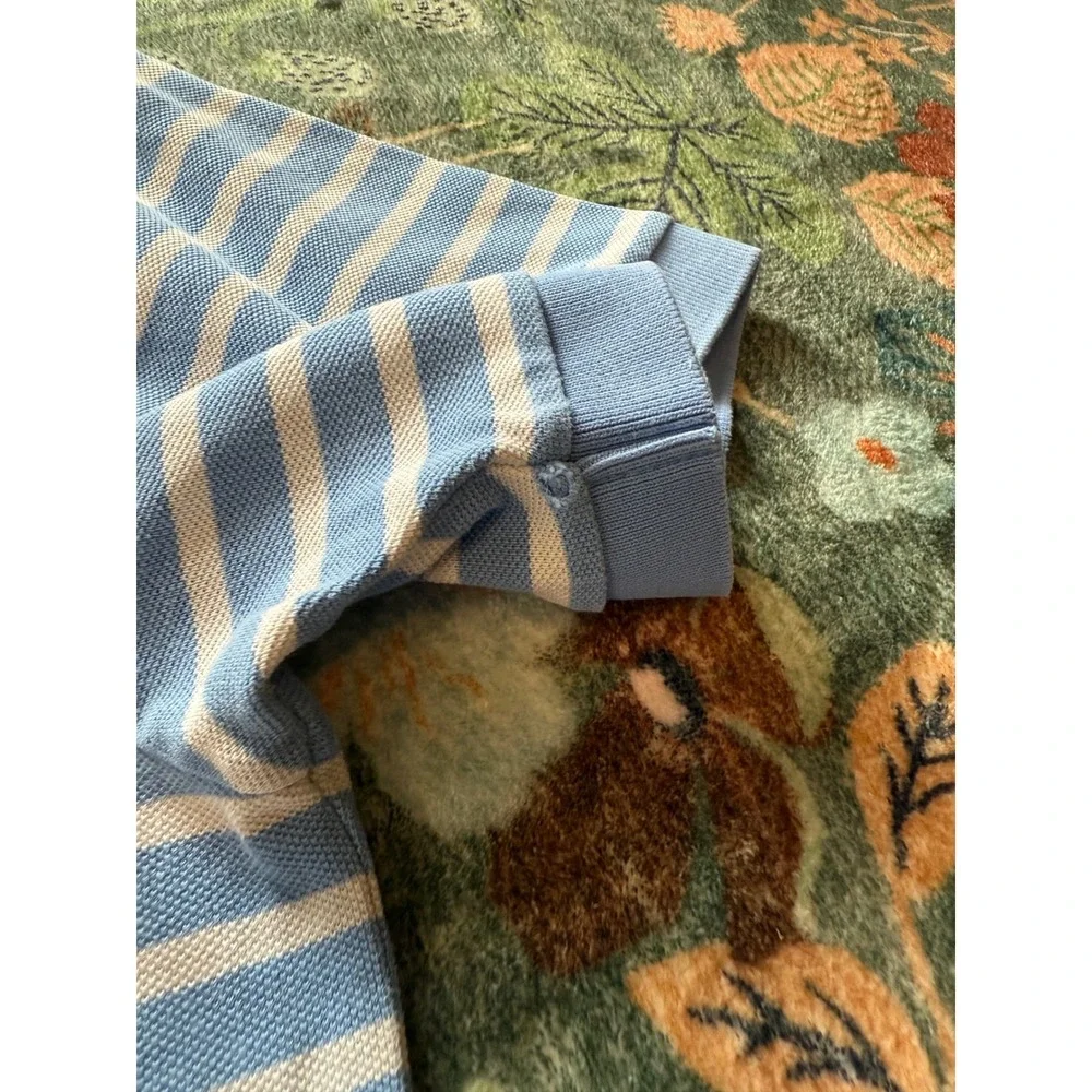 Polo Ralph Lauren Mens Blue White Striped Cotton Pique Polo‎ Shirt Large